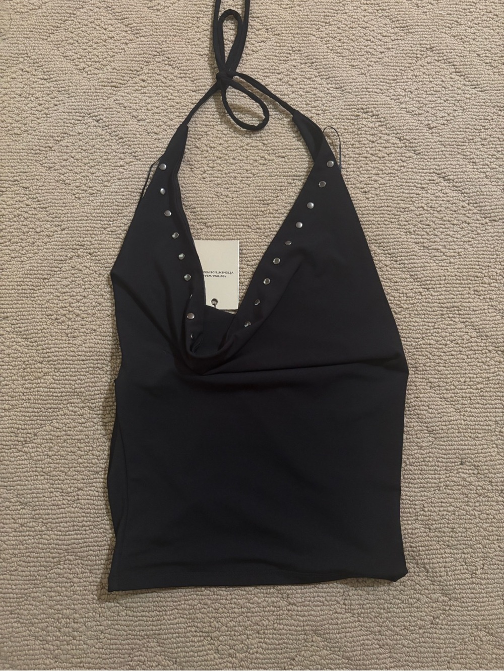 NWT cowl neck studded top